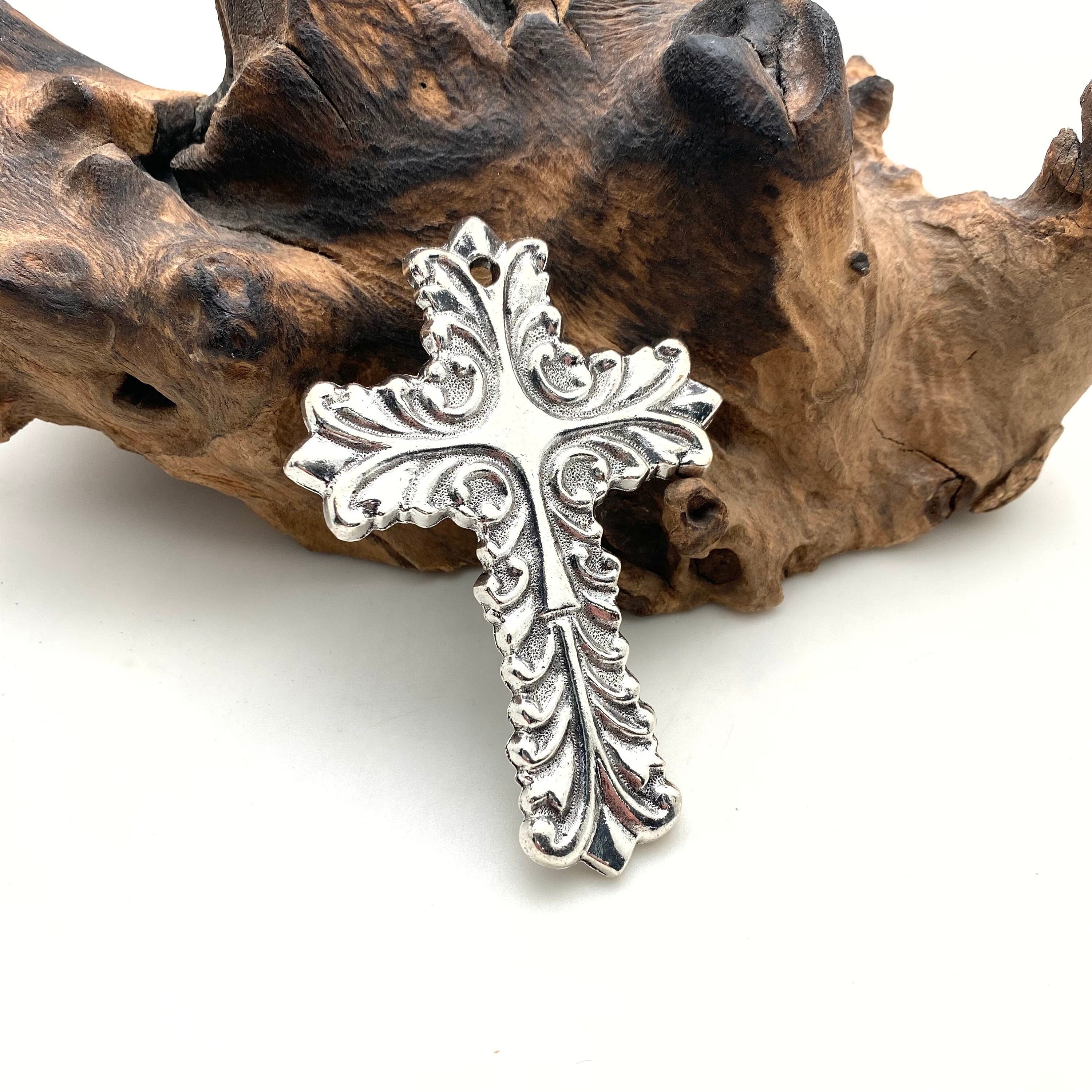 Whimsical Silver Color Flowy Base Metal Cross (MC32) - Etsy