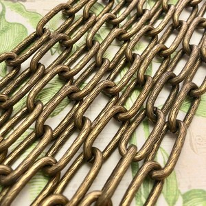 BRZ14 Sold By The Foot Vintage Brass Plated Heavy Chain Bronze Color