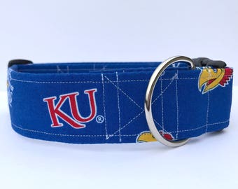 KU Dog Collar, Jayhawk Dog collar, Custom dog collar, Dog Collar, Adjustable Dog Collar, Stylish Collar, girl dog collar, boy dog collar, KU