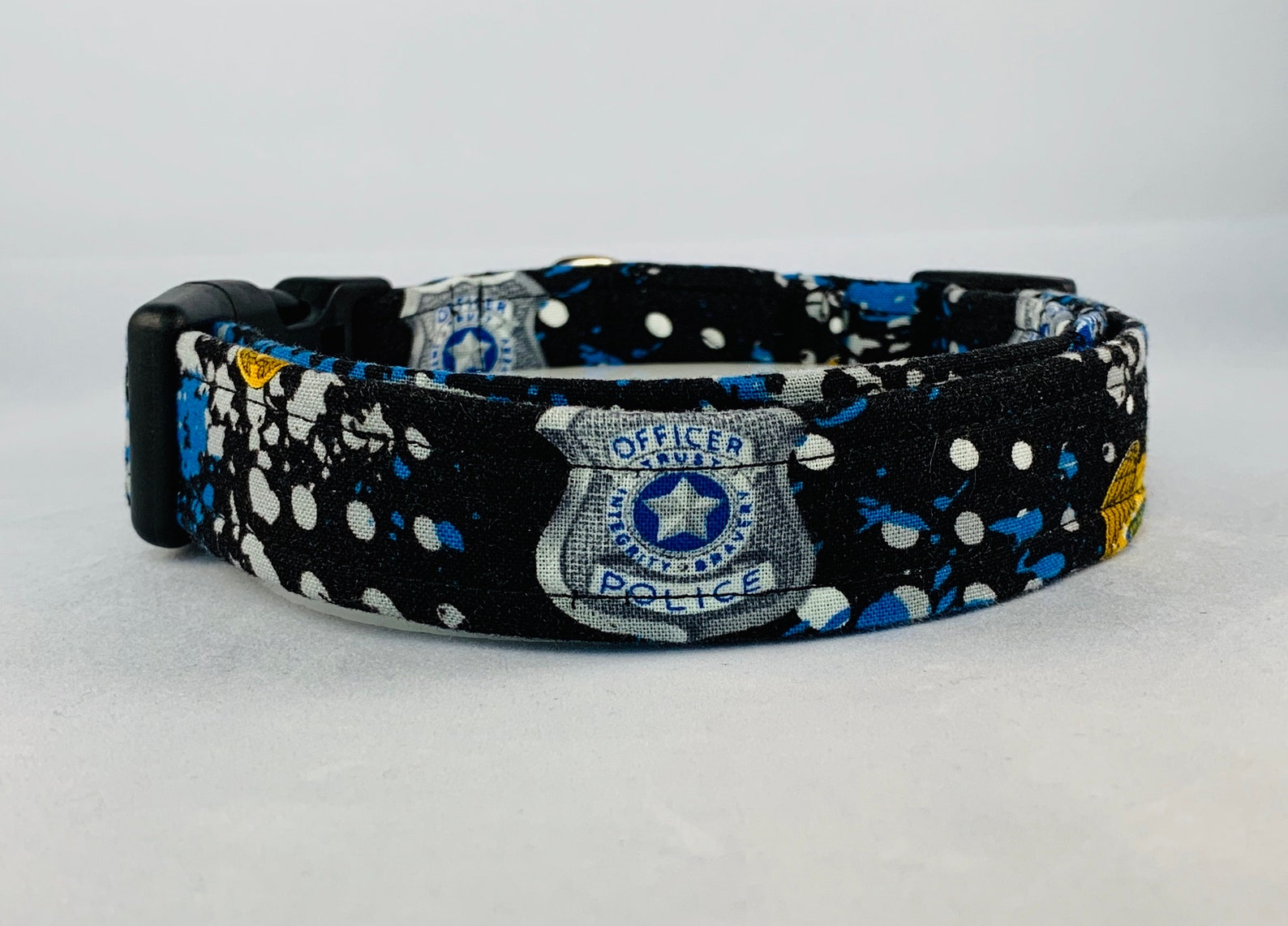 Police Officer Dog Collar Blue Line Collar Cop Dog Collar Etsy
