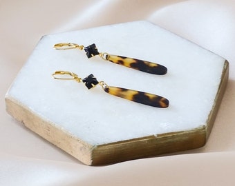 NEW - Valerie earrings - Black & tortoise