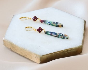 NEW - Valerie earrings - Burgundy & multi