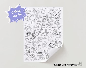 Printable Colouring Poster Family Activity Bucket List – 49 things to do - Strengthen Connections & Make Memories