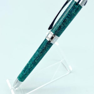 HIDDENITE-Colored Twist Pen with Diamond Chips and Swarovski Crystals, Made in the USA