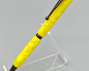 Topázio amarelo, caneta de pedra do mês de novembro, caneta do 40º aniversário, caneta ergonômica, caneta giratória com gota de limão, dia dos namorados