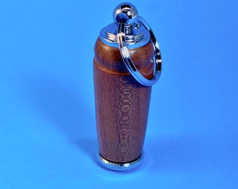 Chaveiro porta-pílulas de mogno: fabricado nos EUA, núcleo de aço inoxidável