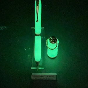 Glow In The Dark Pen and Pill Holder Set: Handmade Ergonomic Design