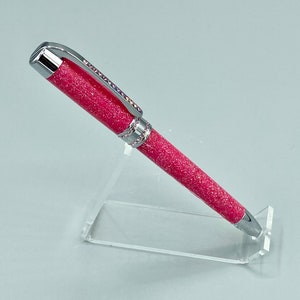 PINK Twist Pen with Diamond Chips and Swarovski Crystals, Made in USA, Black-Owned Business