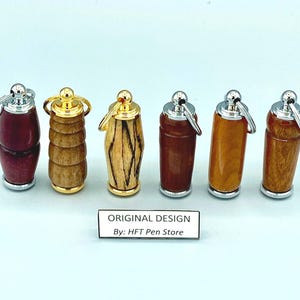 Pill Holder Keychain, Environment Friendly Reclaimed Wood, Exotic Wood.
