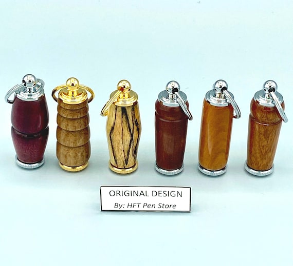 Pill Holder Keychain, Environment Friendly Reclaimed Wood, Exotic Wood.