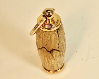 Chaveiro porta-pílulas em madeira de bordo salpicado, presente de Natal, dia dos pais, dia das mães, fabricado nos EUA