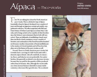 Guide to Fiber Intensive: Paco-vicuña Alpaca (PDF download)