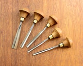 Rare Set of 5 Gouge Chisel Wood carving tools Chisel Woodcarving Sculpture carving Woodworking Сarpentry Professional forged tools