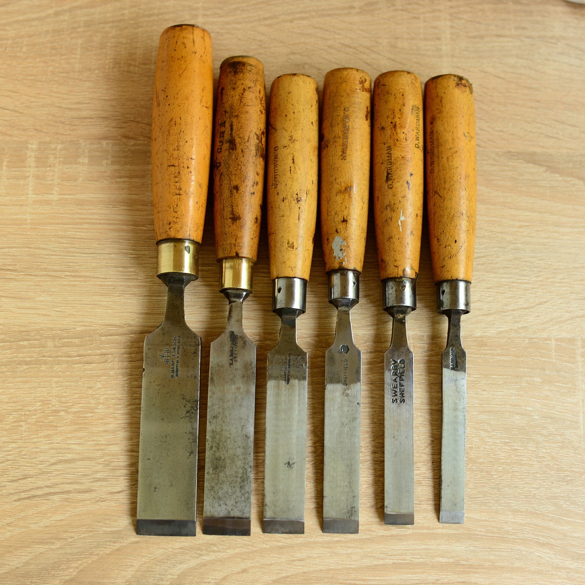 Vintage Set 6 Chisel Wood carving tools Woodcarving Sculpture Etsy
