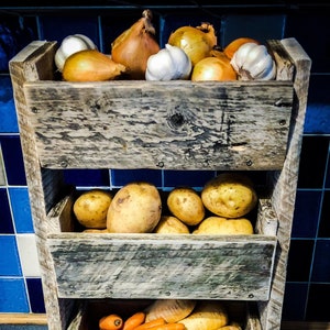 A Lovely Small Handmade Rustic Vegetable Storage Organiser