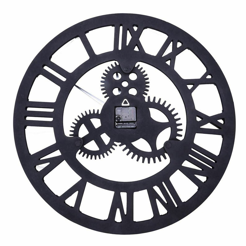 A Large Roman Numeral Wall Clock Indoor Outdoor Metal Round Etsy UK