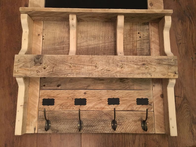 Rustic Handmade Blackboard with Coat and Key Rack Organiser Etsy