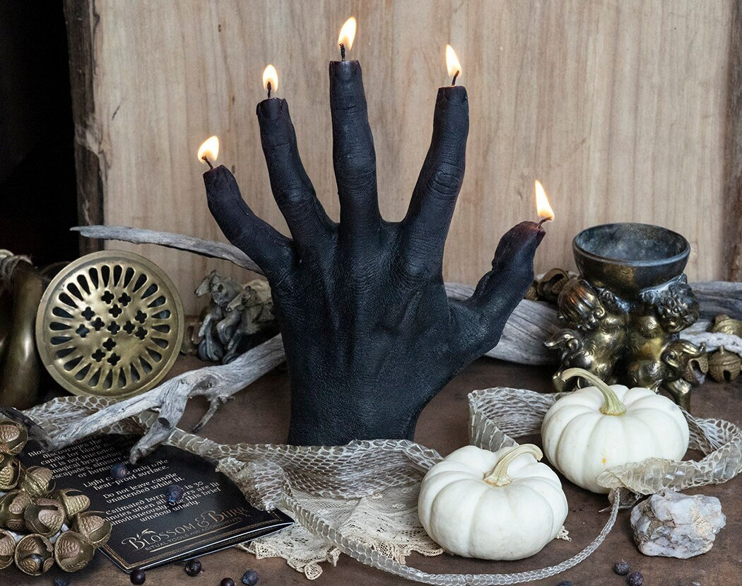 Hand of Glory // Beeswax Candle // Oddities Macabre Curiosities // Curiosity Cabinet // Witch Gift // Halloween Decor