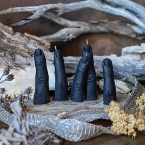 The Finger // Black Beeswax Candle // Wunderkammer // Hand of Glory Oddities // Curiosity Cabinet // Goth Witch Gift