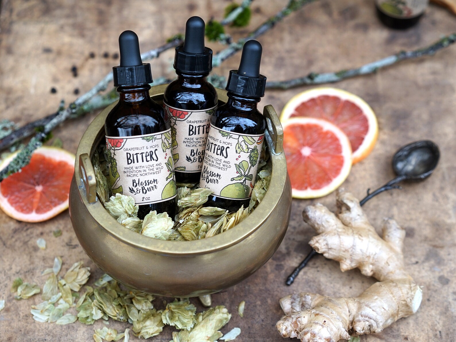 Grapefruit Hops Bitters // Organic Herbal Bitters // Digestive Etsy