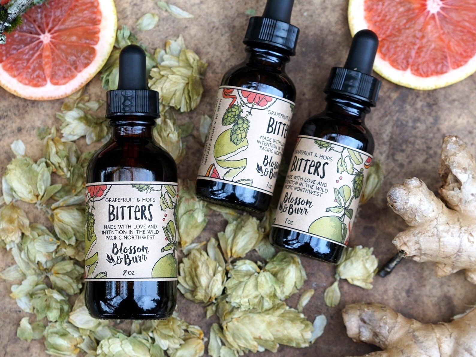 Grapefruit Hops Bitters // Organic Herbal Bitters // Digestive Etsy