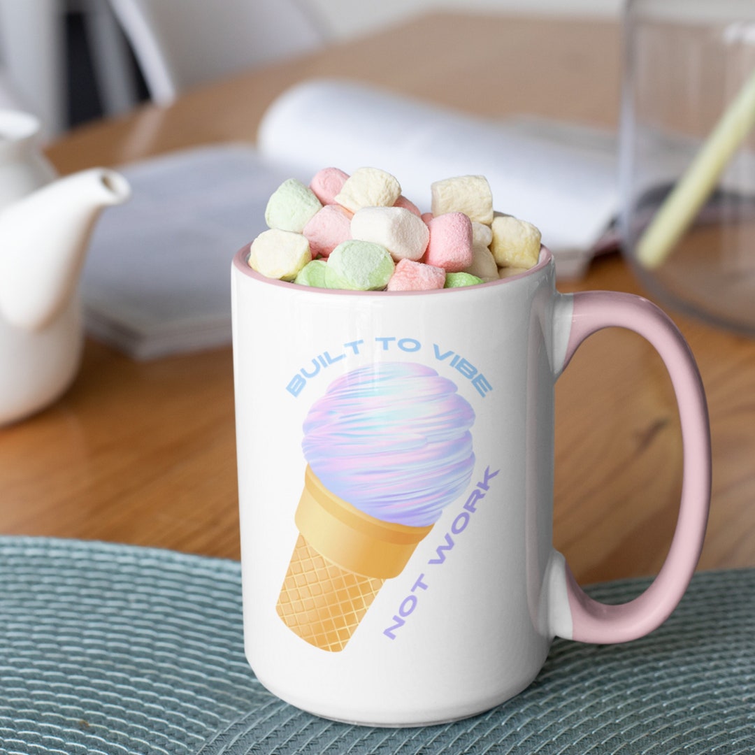 Cyber Y2k Built to Vibe Twotone Coffee Mug 15oz Preppy Design Y2k Room