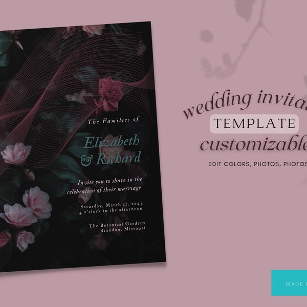 Dark and Moody Wedding Invitations - Etsy