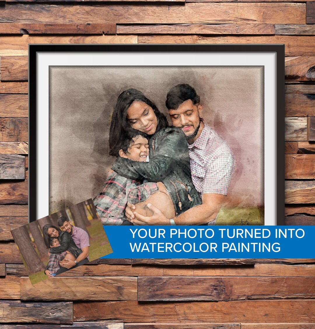 Family Photo to Watercolor Painting Effect Convert Photo to Painting