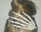 Skeleton Hand Hair Clip, Skeleton Barrette, Halloween Hair Clips, Skeleton Hands, Skeleton Hand Hair Barrette, Goth Hair Clips