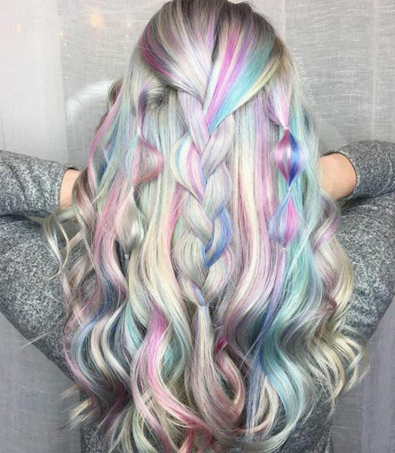 Set Of 4 Moonlight Opal Pastel Pink Purple Silver Unicorn Etsy