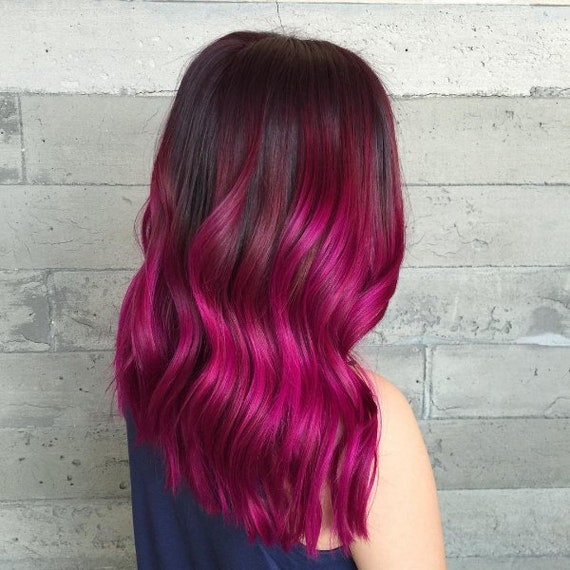 MAGENTA HOT PINK Human Hair Extension Clip in Hair Extension - Etsy Singapore MAGENTA HOT PINK Human Hair Extension Clip in Hair Extension - Etsy Singapore