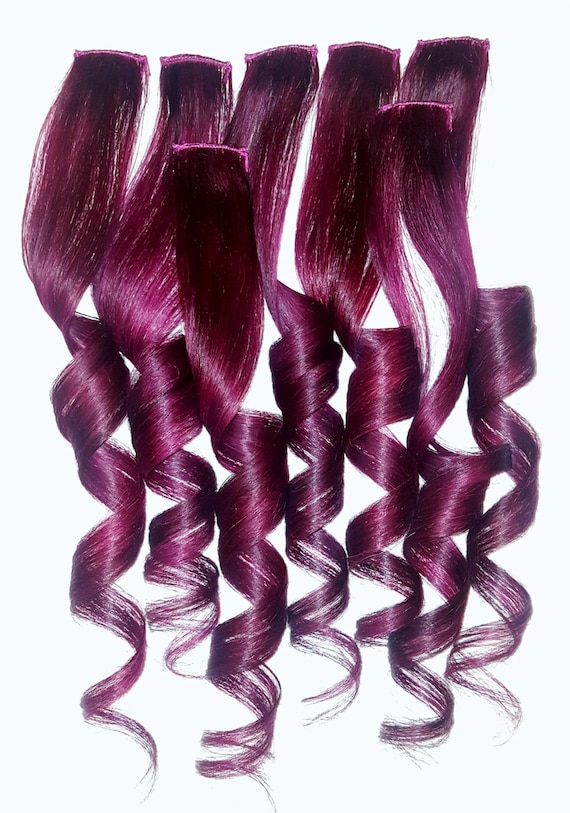 PLUM BURGUNDY WINE Galaxy Oil Slick Clip in Hair Extensions, Ombre Mermaid  Hair, Human Hair Extensions, Hair Weave, Remy Hair, Unicorn Hair 