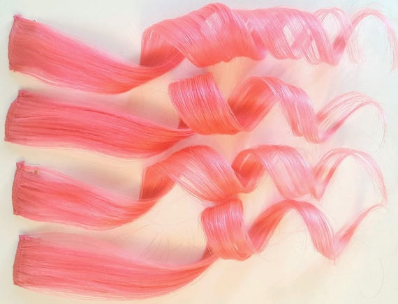 Pink Clip In Extensions Hot Pink Hair Unicorn Hair Princess Etsy