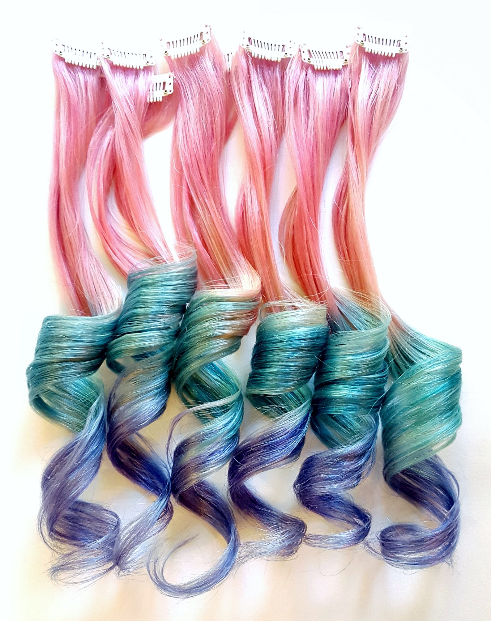 Pastel Hair Extensions Hair Extension Clip Ins Mermaid Hair Etsy