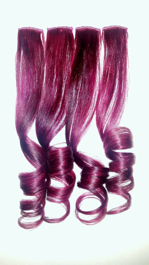 Set Of 4 Plum Burgundy Wine Galaxy Oil Slick Clip In Hair Etsy