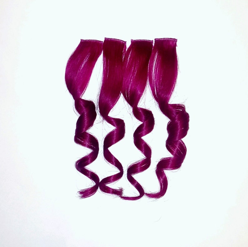 MAGENTA HOT PINK Human Hair Extension Clip in Hair Extension Etsy