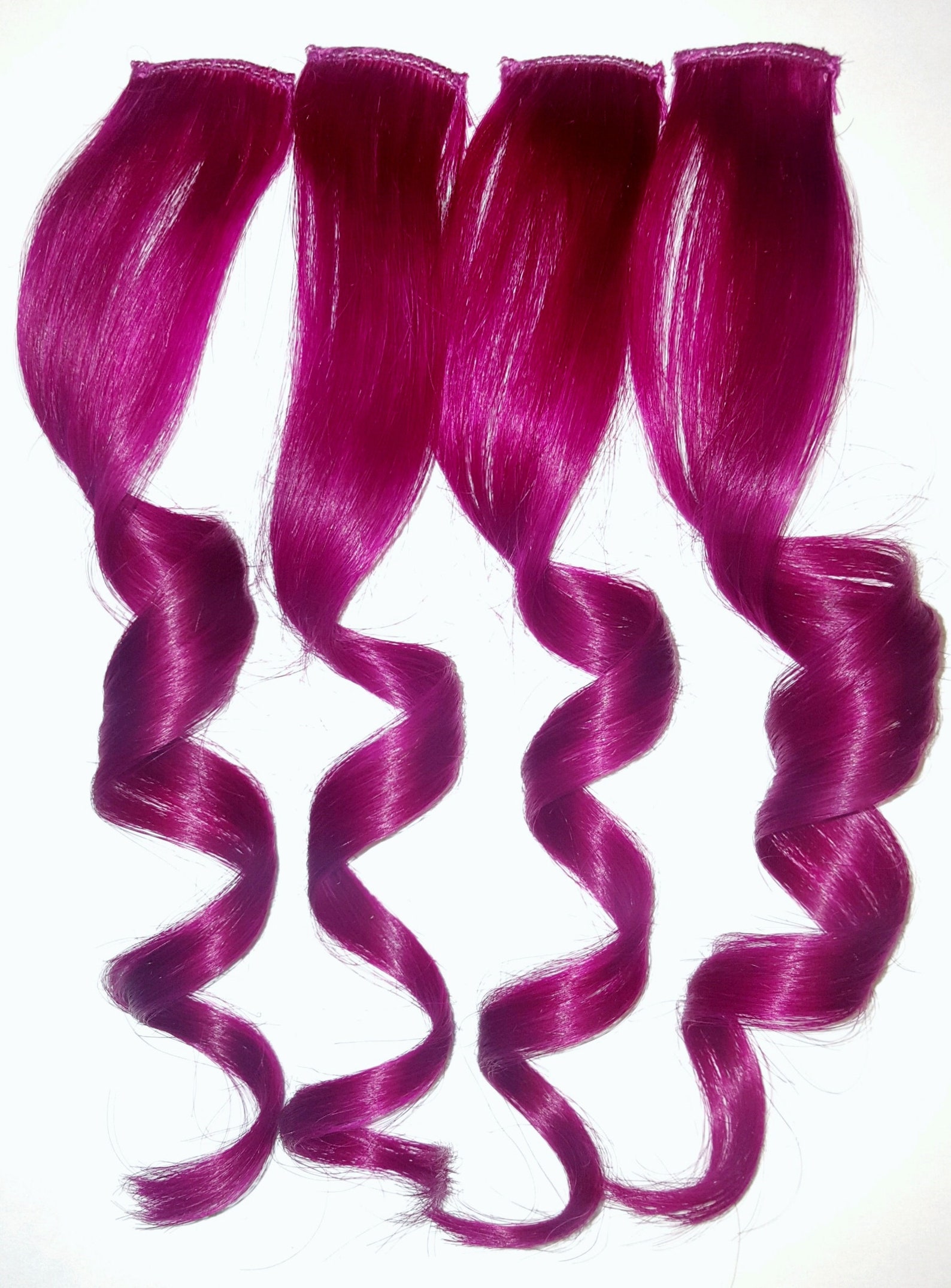 Clip In Hair Extensions Hair Extensions Clip In Magenta Etsy