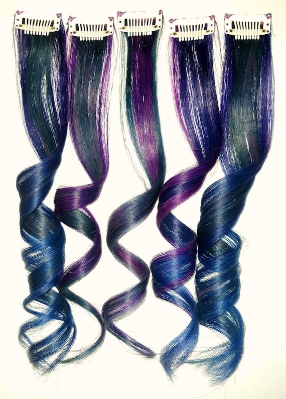 Oil Slick Galaxy Mermaid Ombre Real Human Hair Extensions Clip Etsy