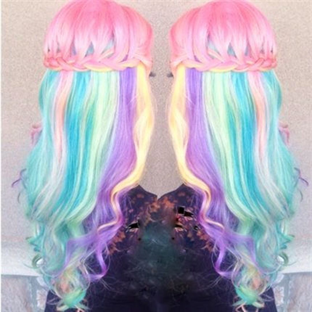 Image of Unicorn mermaid shag with pastel streaks