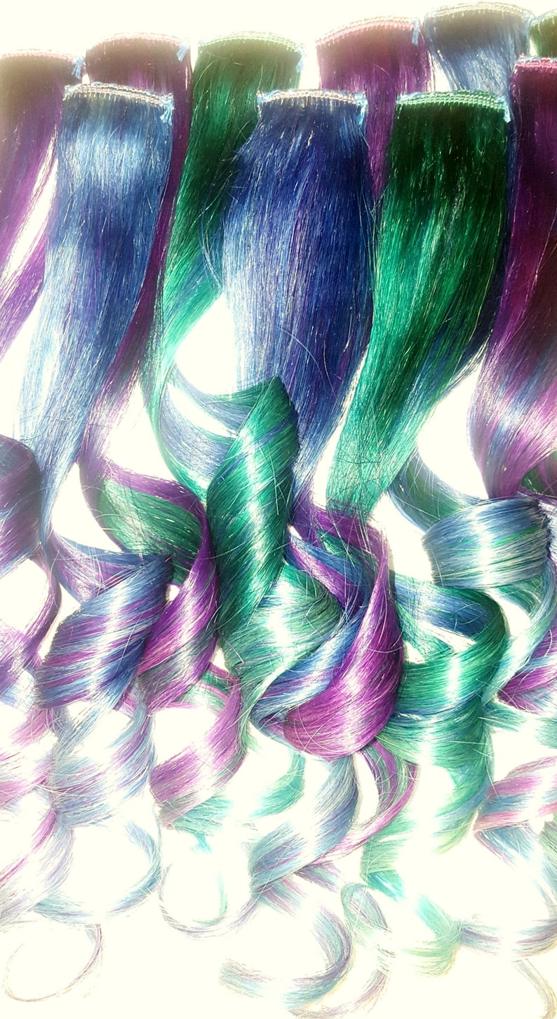 Mermaid Mermaid Hair Hair Extensions Clip In Clip in Hair Etsy