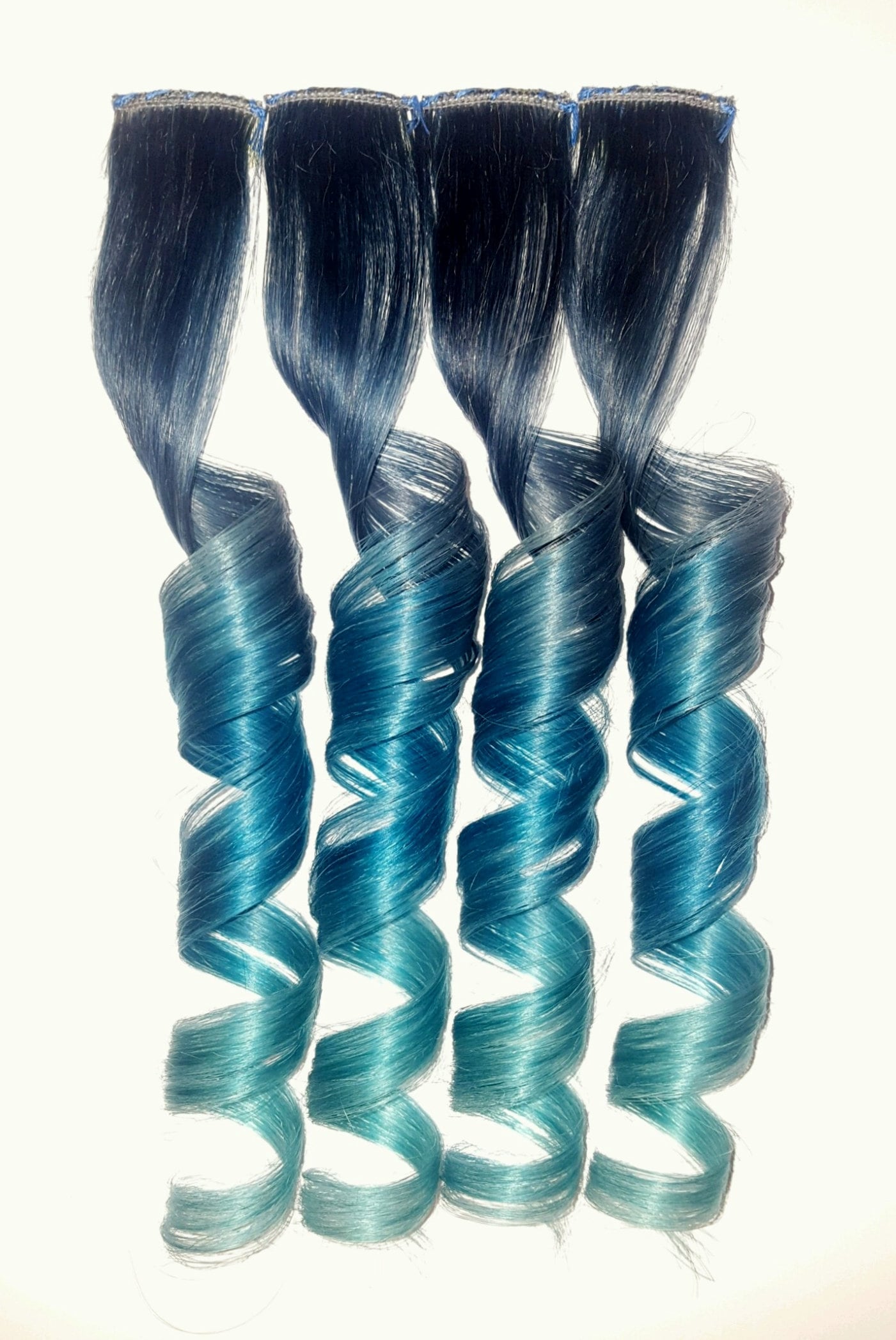 TITANIUM TEAL Clip in Hair Extensions Mermaid Hair Unicorn Etsy