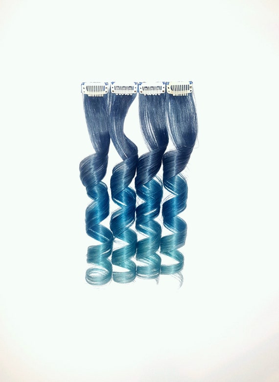 Titanium Teal Clip In Hair Extensions Mermaid Hair Unicorn Etsy