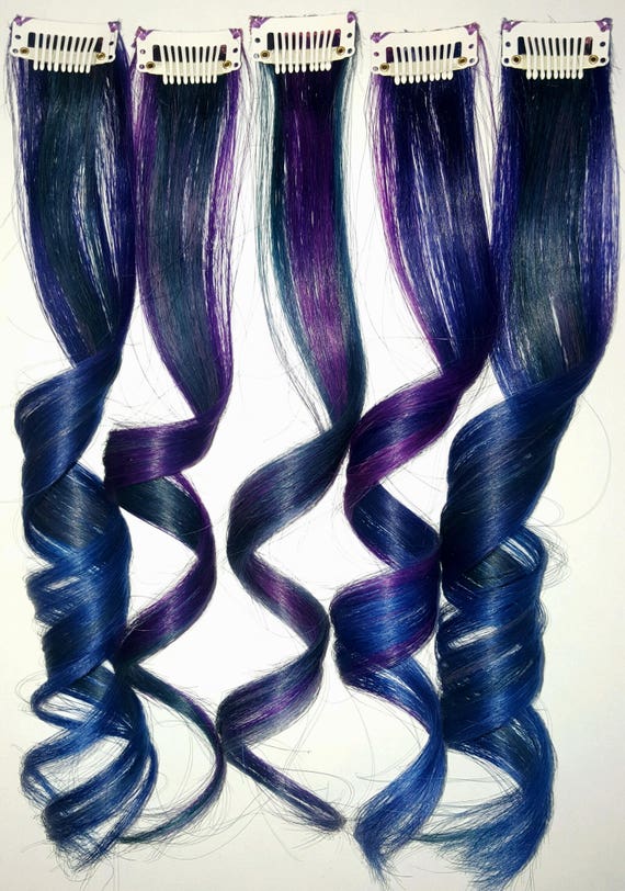 Oil Slick Galaxy Mermaid Ombre Real Human Hair Extensions Clip Etsy