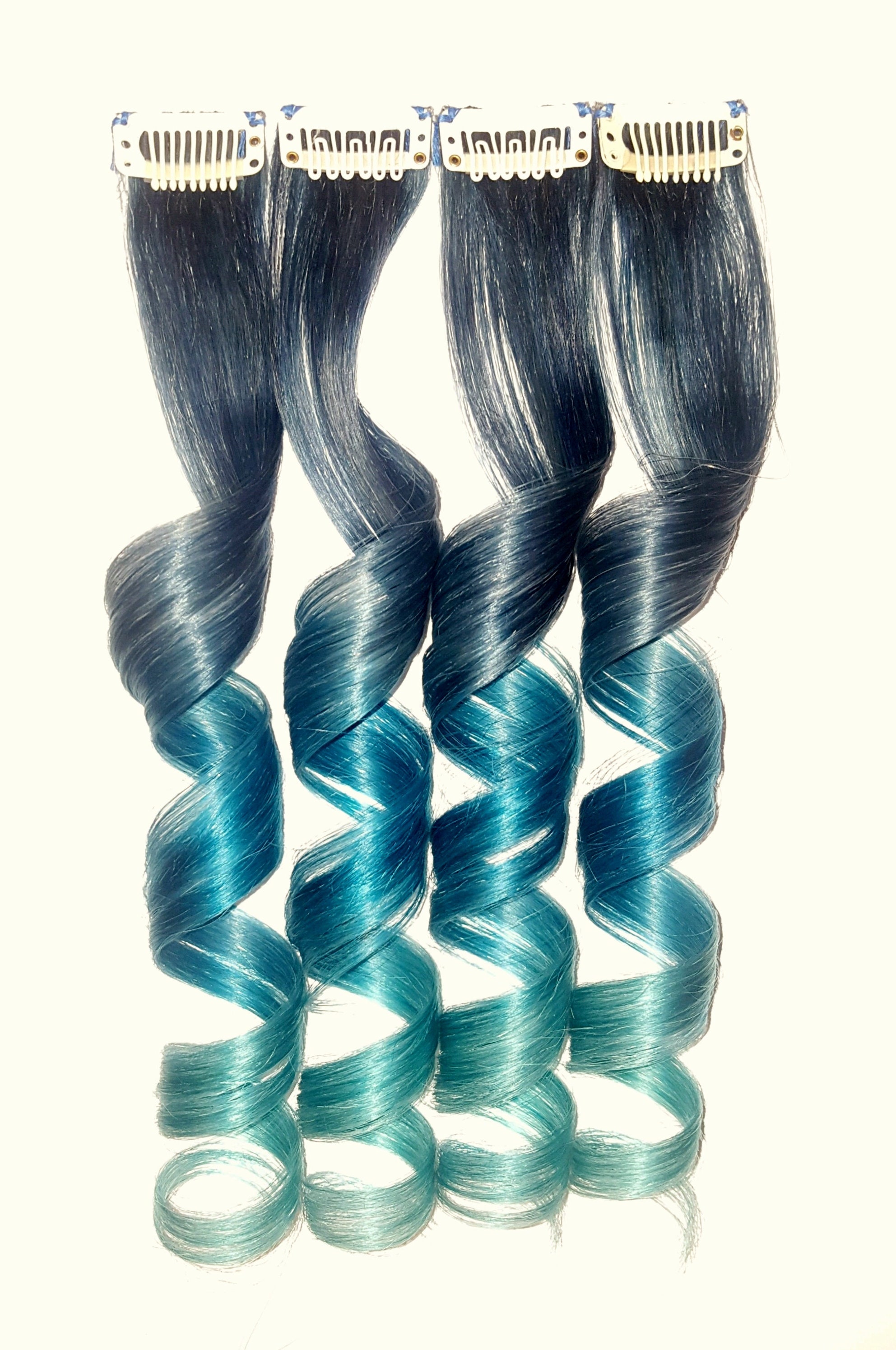 TITANIUM TEAL Clip in Hair Extensions Mermaid Hair Unicorn Etsy