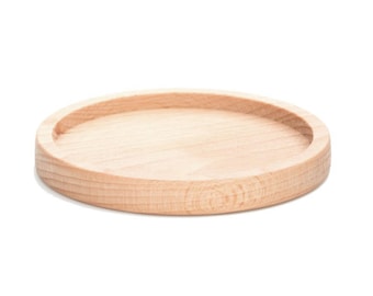 Candle plates, coasters made of beech to match baptism candles or wedding candles
