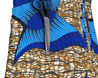 Colourful AfricanPrint, wax fabric, cotton fabric. Ankara fashion for dressmaking sewing craft and quilting - Blue kite