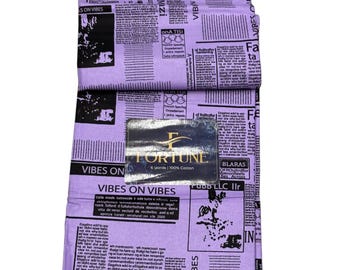 Premium 100%, Cotton, Ankara, Fabric, 6 Yards,African, Wax ,Print Fabric,Purple Fabric