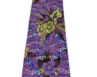 Purple,Floral Ankara, Fabric, 100% Cotton,African Wax Print, with gold dust 6 Yards, Premium, Nigerian Fabric, for Dresses, Quilting,Crafts