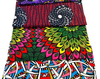 Fat Quarter, Cotton fabric, bundle, 4 pieces fat quarter, Ankara fabric. Quilting, patchwork Fabric