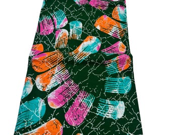 Ankara Fabric ,Black Cotton African Wax Print for Dresses (6 Yards), 100% Cotton, green fabric,